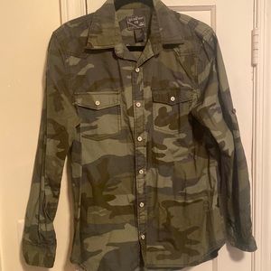 Long Sleeve Camo Button Down